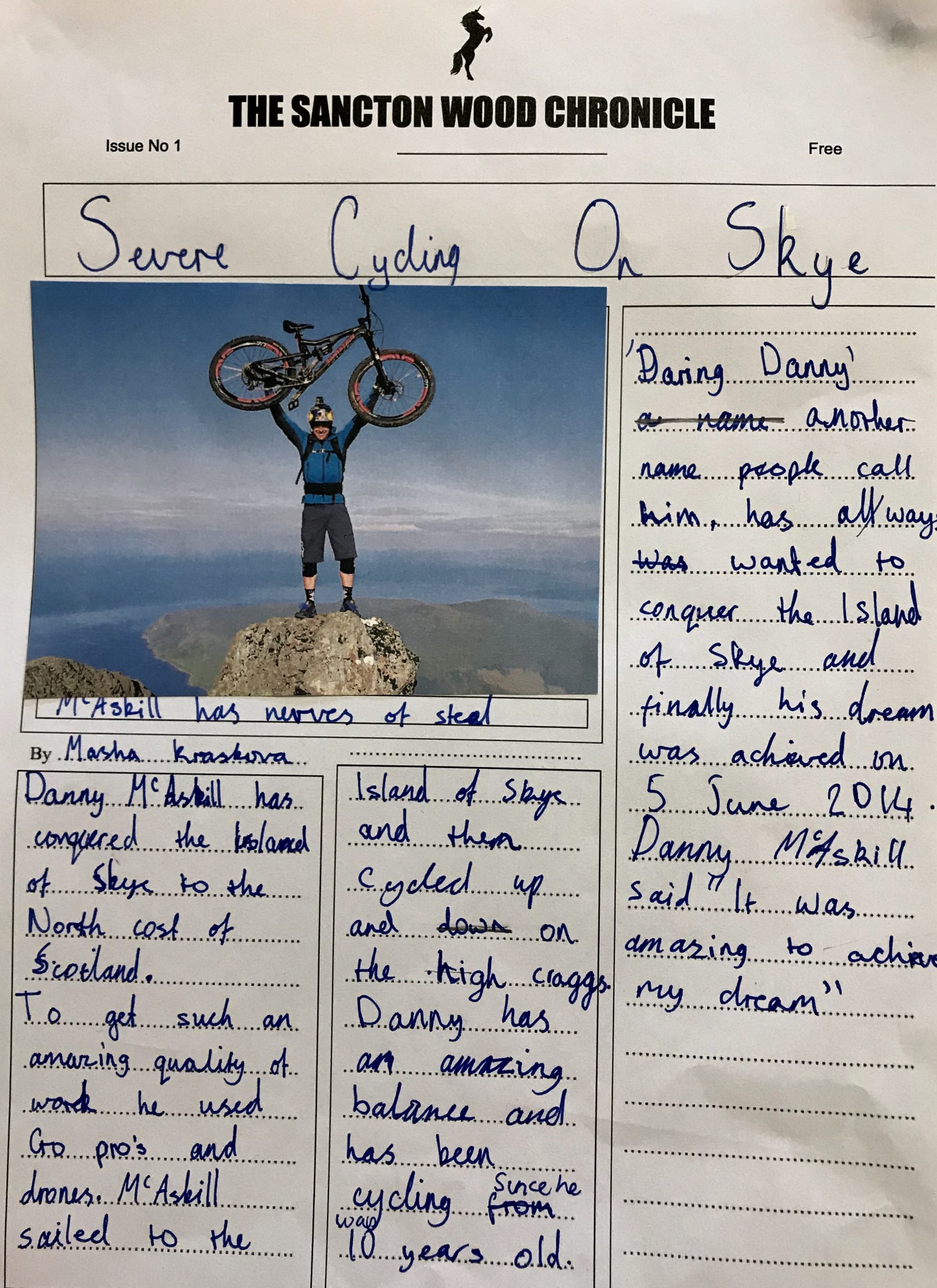 Year 4 Newspaper Articles Sancton Wood School